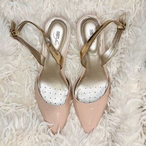 Alfani “Babbsy” Step 'n Flex Nude Patent Slingback Heels - 7M EUC